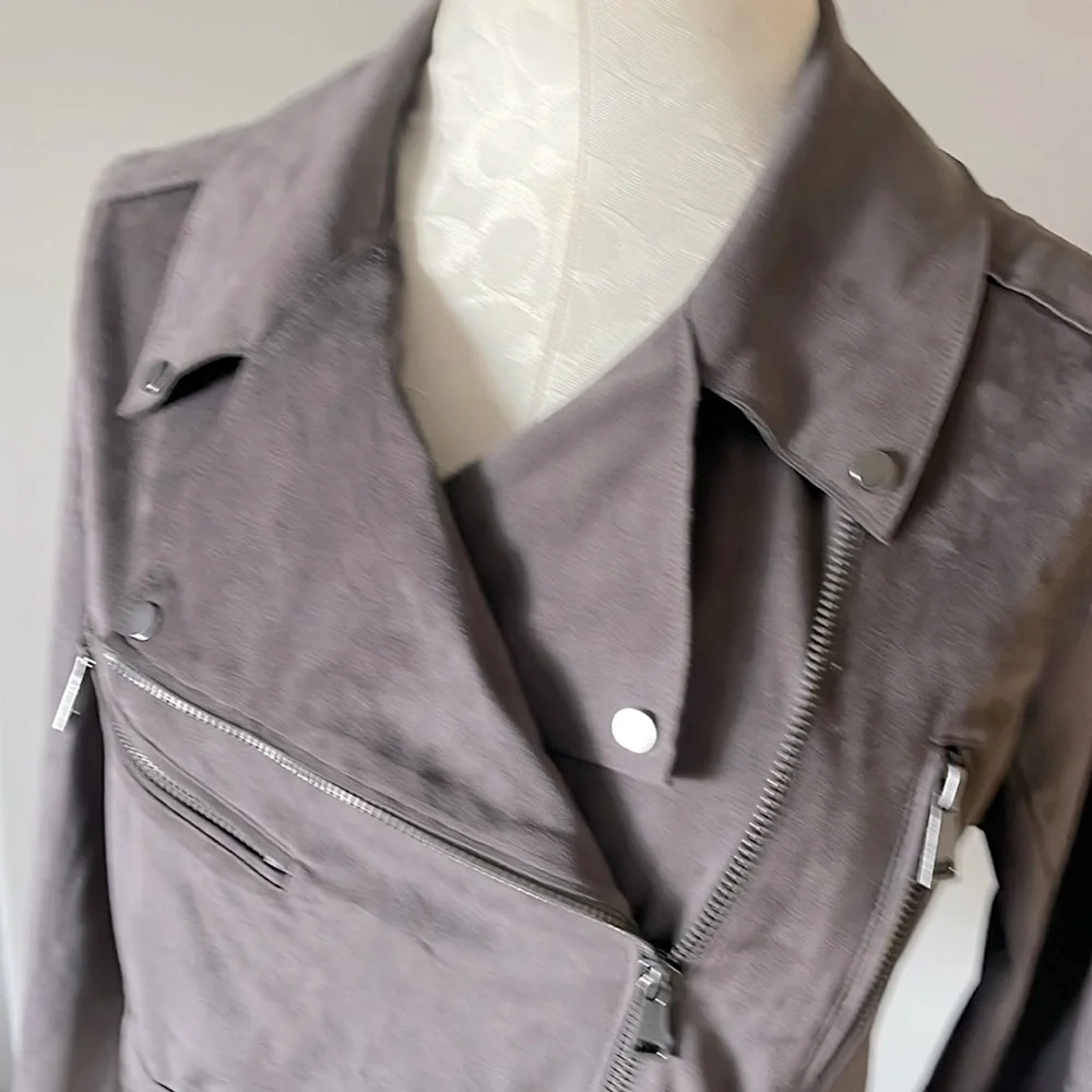 Hutch Faux Suede Leather Moto jacket - Picture 7 of 8